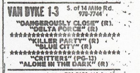 Van Dyke Drive-In Theatre - Ad From Scott Biggs